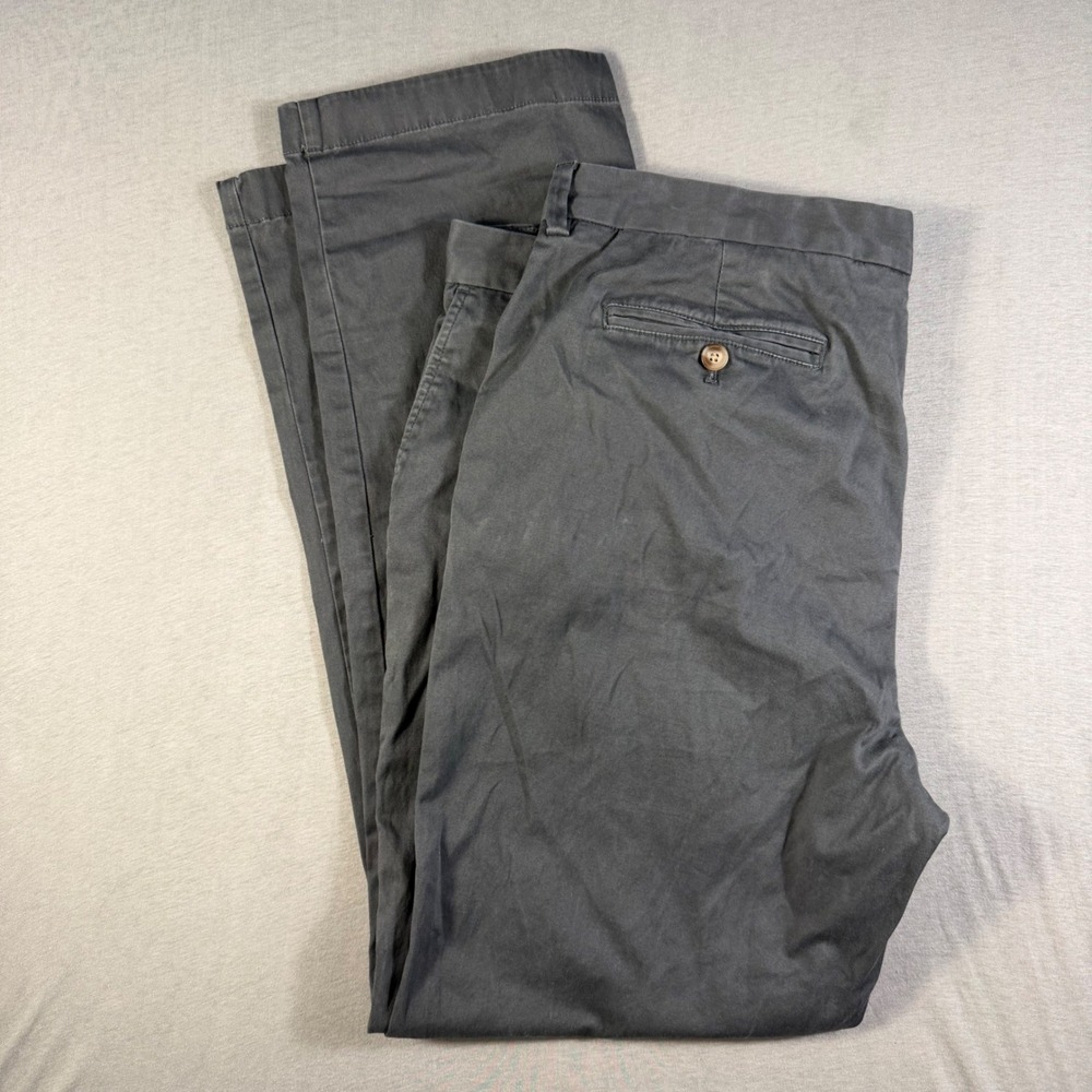 Vineyard Vines Mens 38x32 Gray Breaker Pants Stretch Cotton Chino Casual Slacks